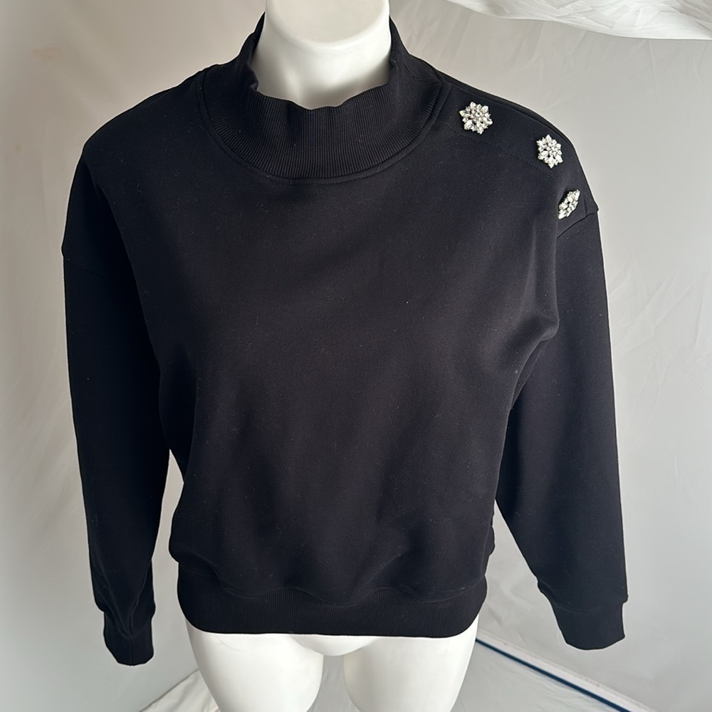 Generation Love black rhinestone embellished pullover sweatshirt